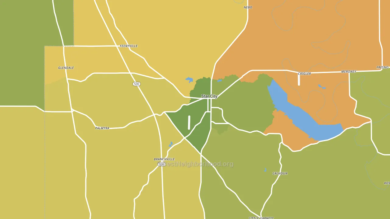 71667, AR block-group voter-turnout map