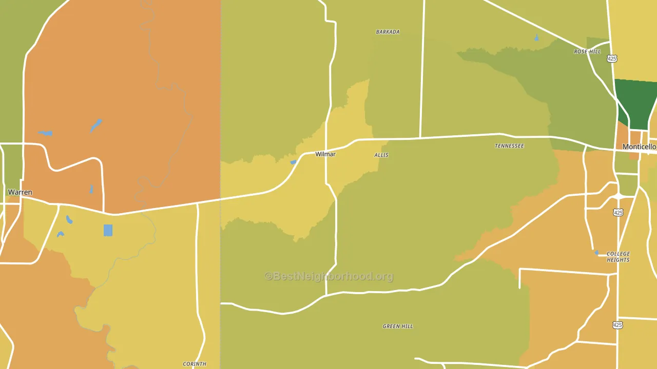 71675, AR block-group voter-turnout map
