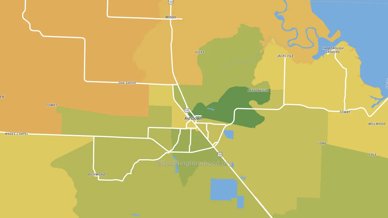 71822, AR block-group voter-turnout map