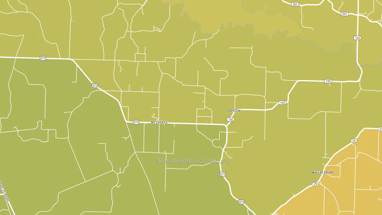 71847, AR block-group voter-turnout map