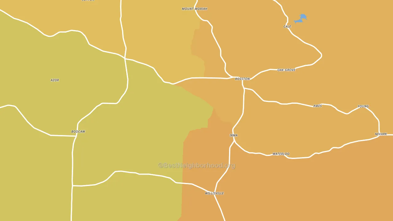 71858, AR block-group voter-turnout map