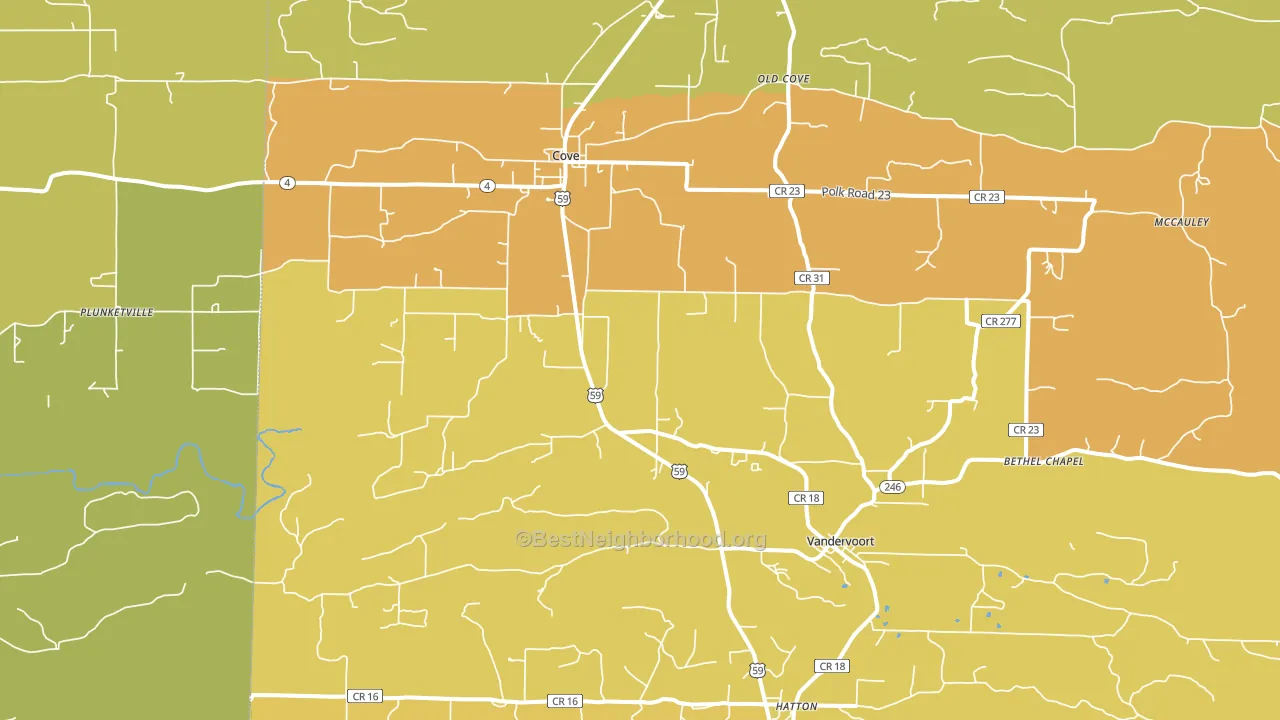 71937, AR block-group voter-turnout map