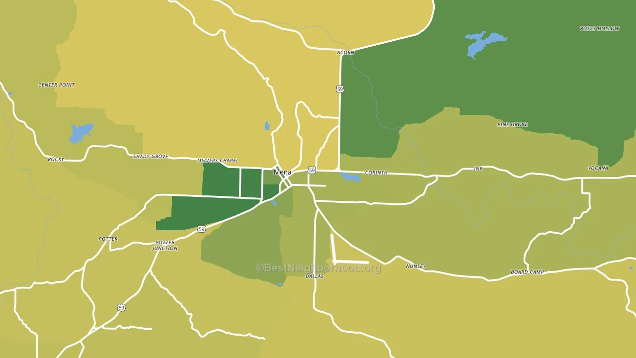 71953, AR block-group voter-turnout map