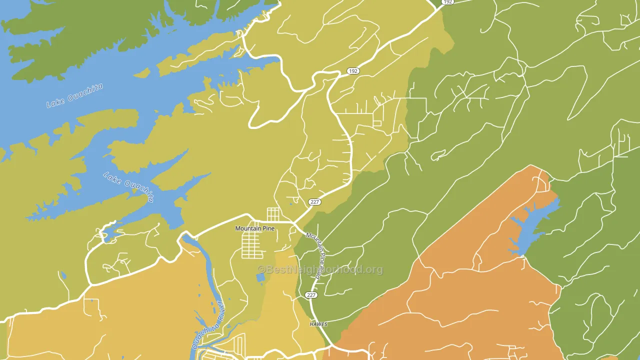 71956, AR block-group voter-turnout map