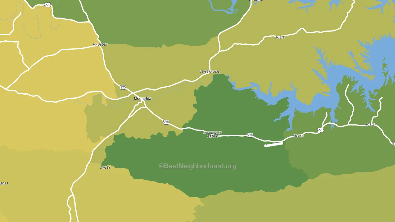 71957, AR block-group voter-turnout map