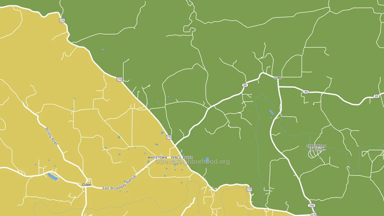 71965, AR block-group voter-turnout map
