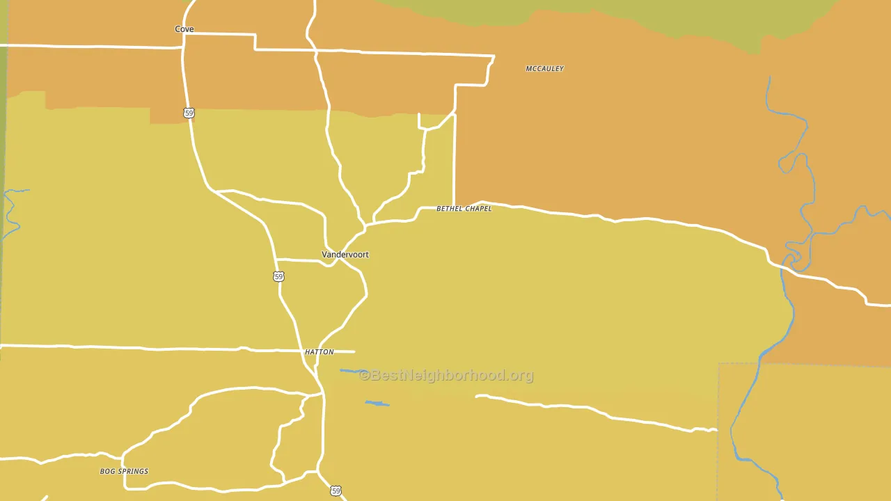 71972, AR block-group voter-turnout map