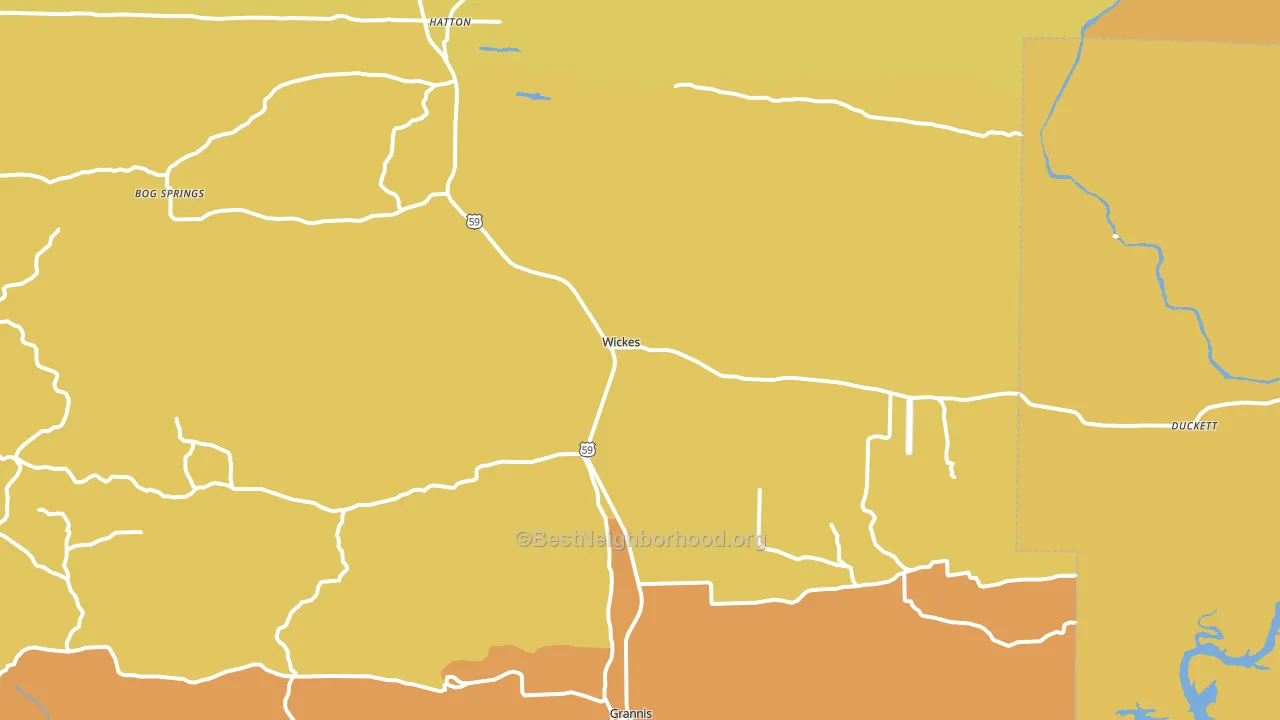 71973, AR block-group voter-turnout map
