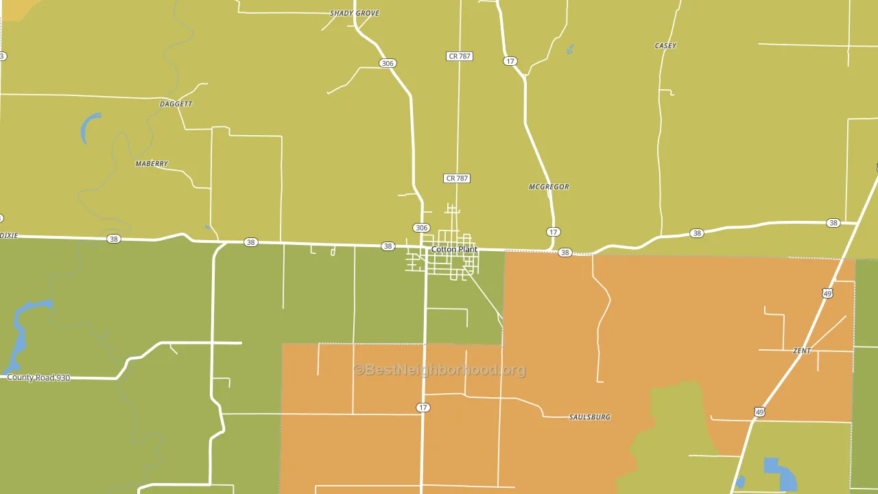72036, AR block-group voter-turnout map