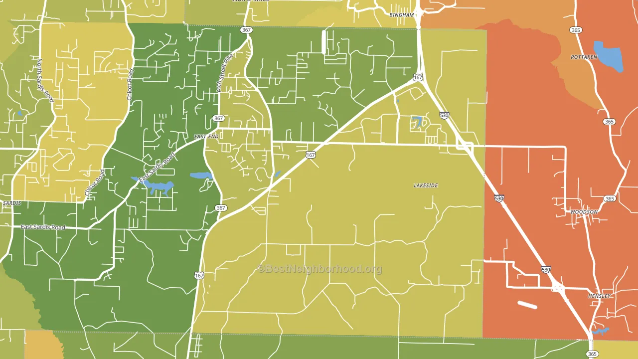 72065, AR block-group voter-turnout map