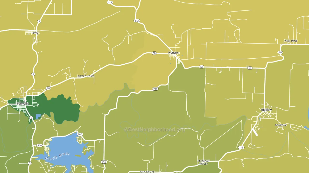 72070, AR block-group voter-turnout map