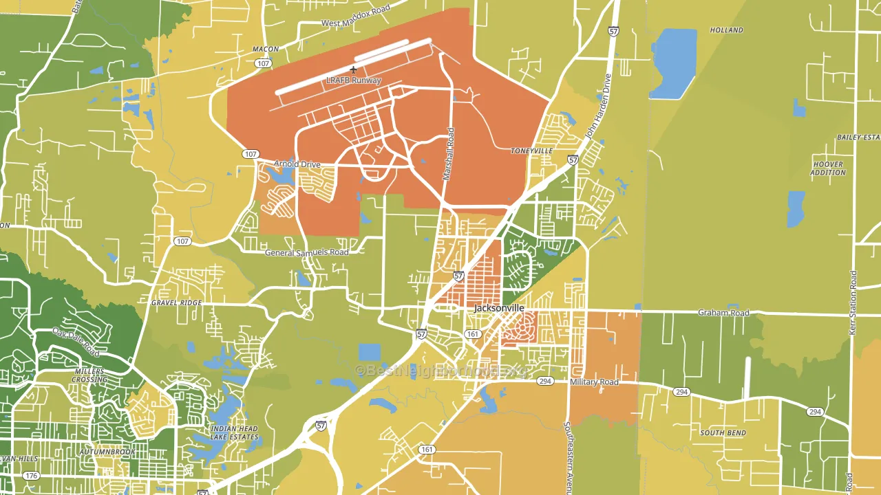 72076, AR block-group voter-turnout map