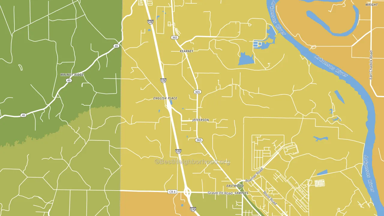 72079, AR block-group voter-turnout map