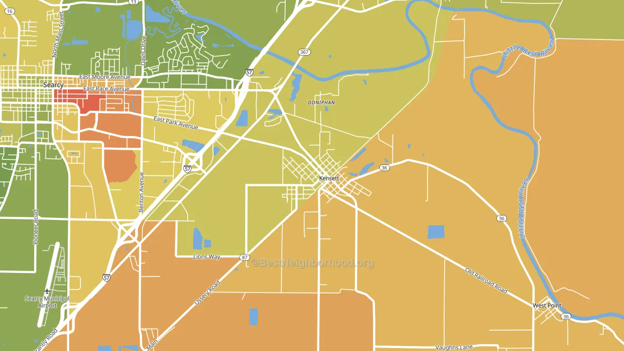 72082, AR block-group voter-turnout map