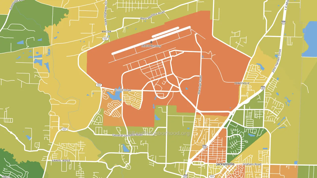 72099, AR block-group voter-turnout map