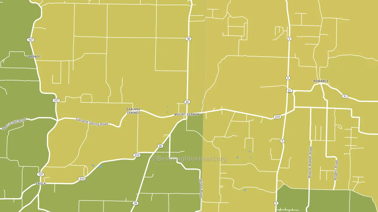 72111, AR block-group voter-turnout map