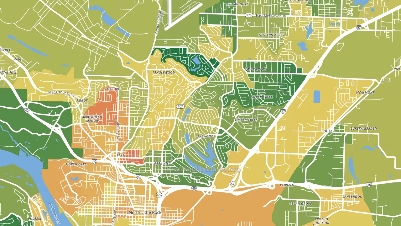 72116, AR block-group voter-turnout map