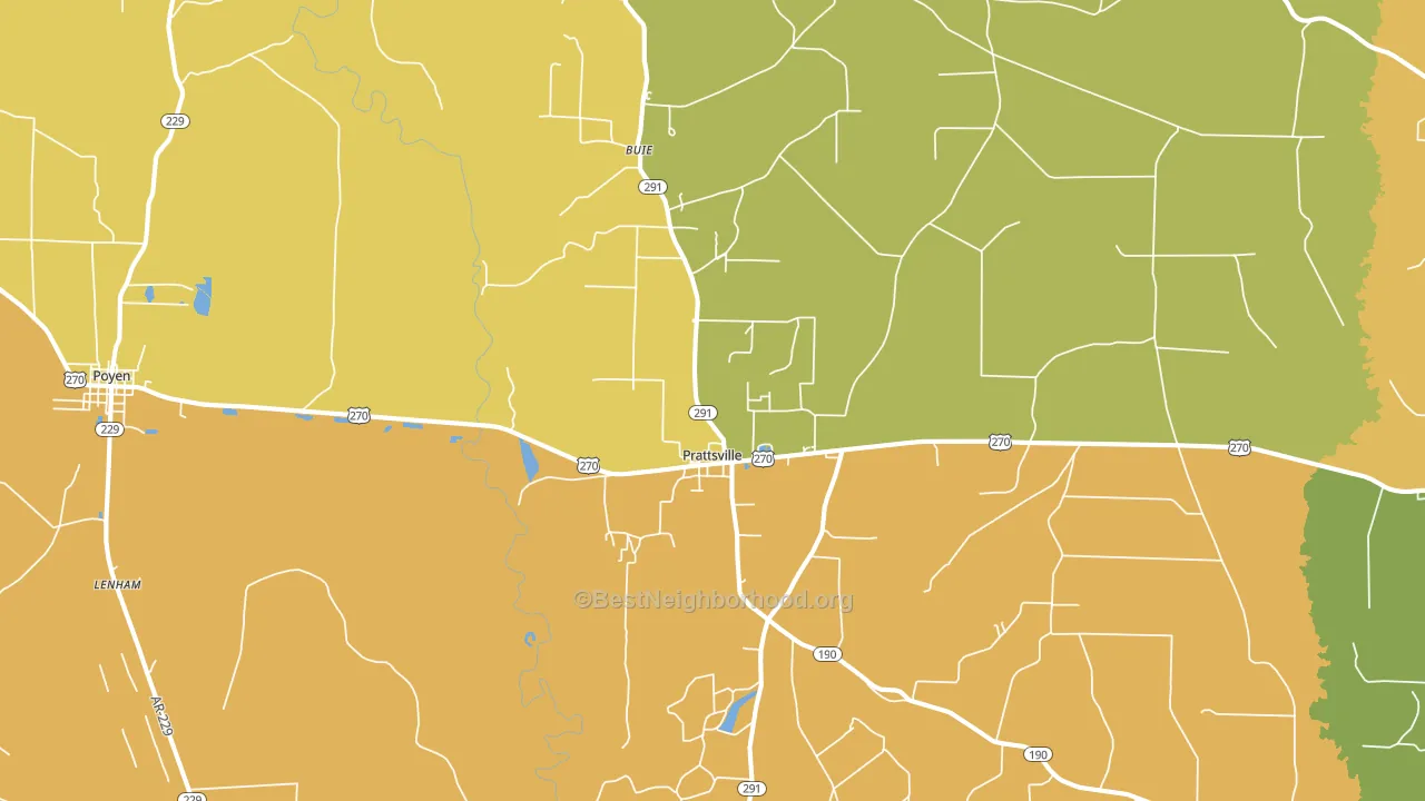 72129, AR block-group voter-turnout map