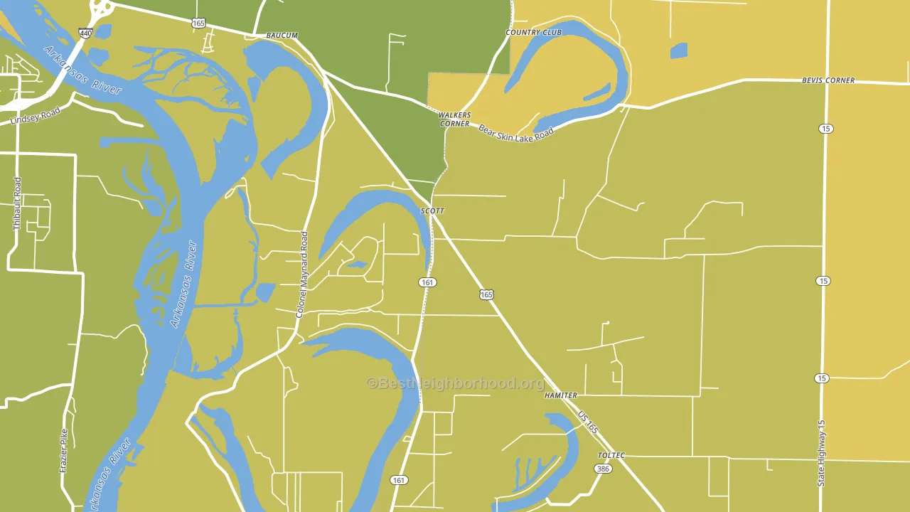 72142, AR block-group voter-turnout map