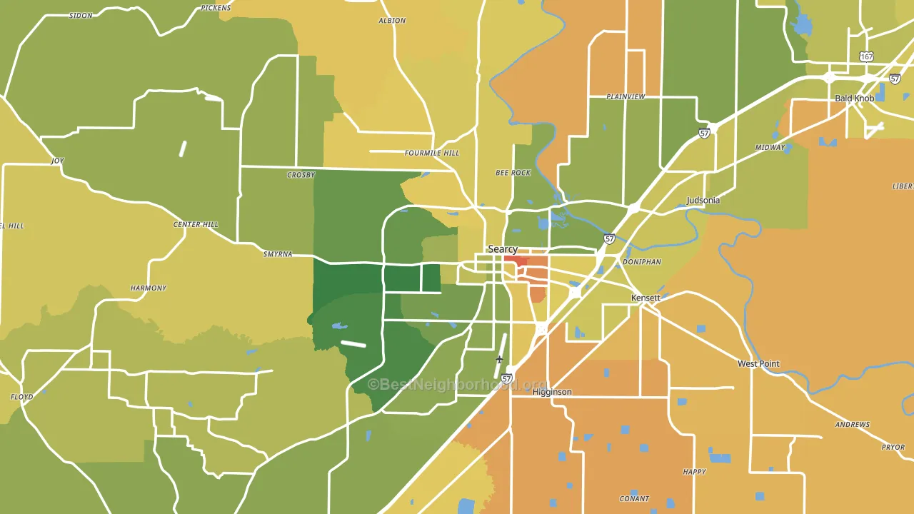 72143, AR block-group voter-turnout map