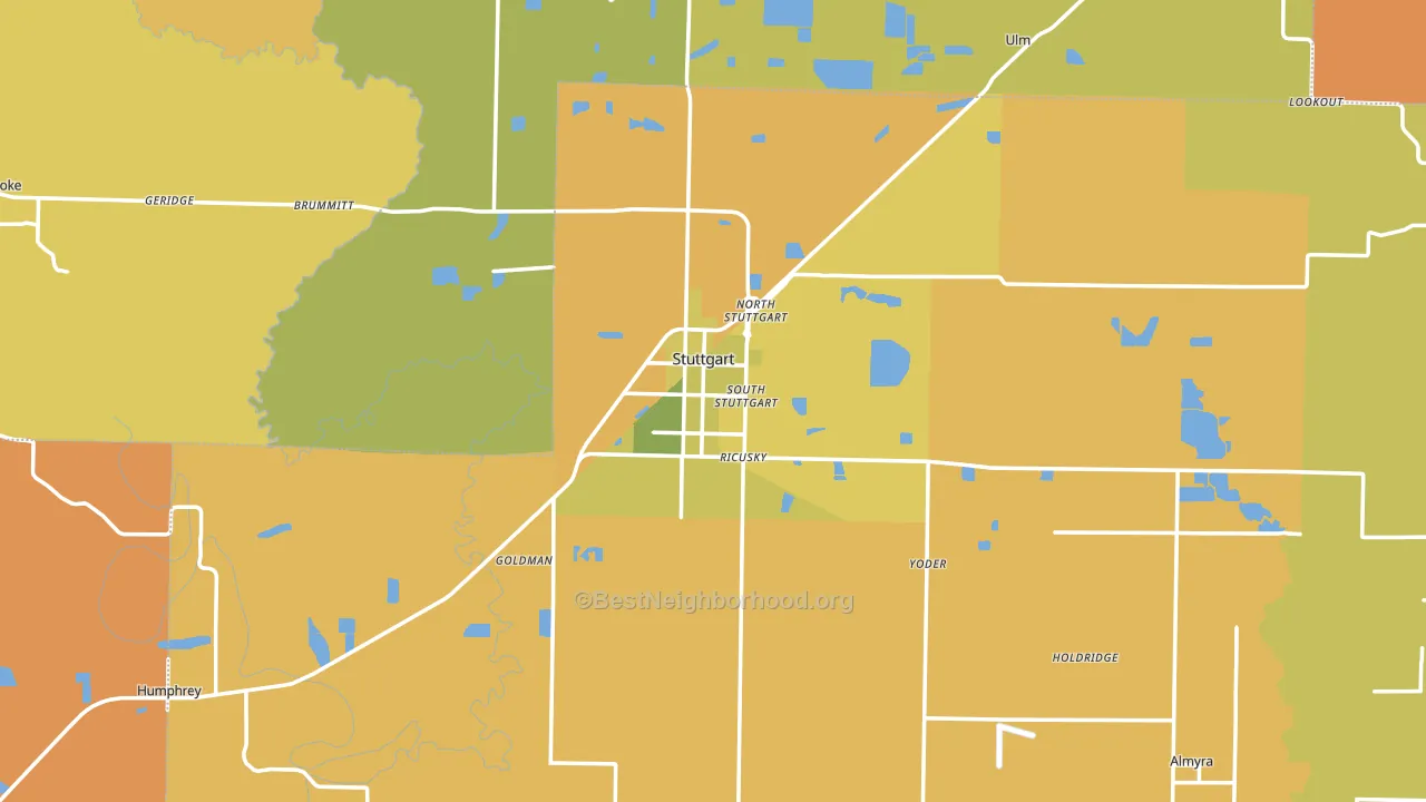72160, AR block-group voter-turnout map