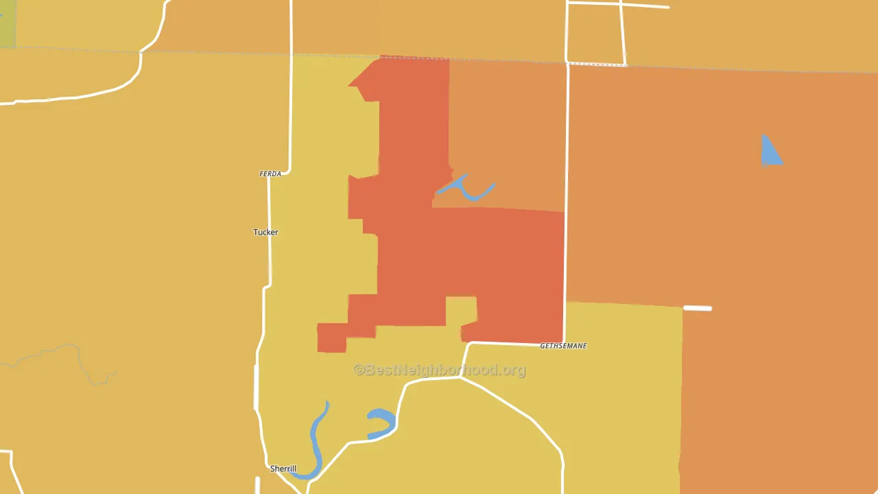 72168, AR block-group voter-turnout map