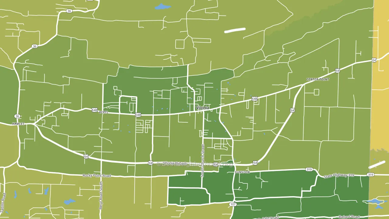 72173, AR block-group voter-turnout map