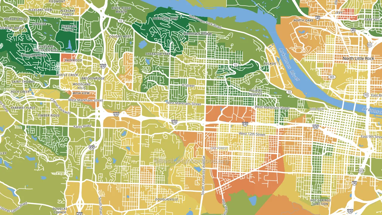 72205, AR block-group voter-turnout map