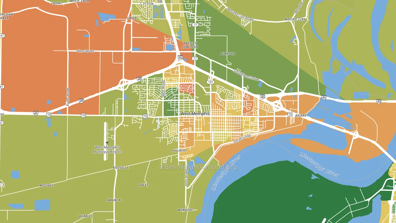 72301, AR block-group voter-turnout map