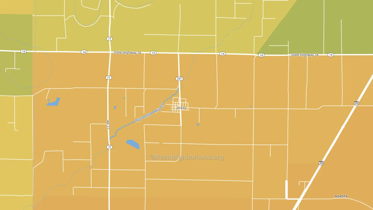 72330, AR block-group voter-turnout map