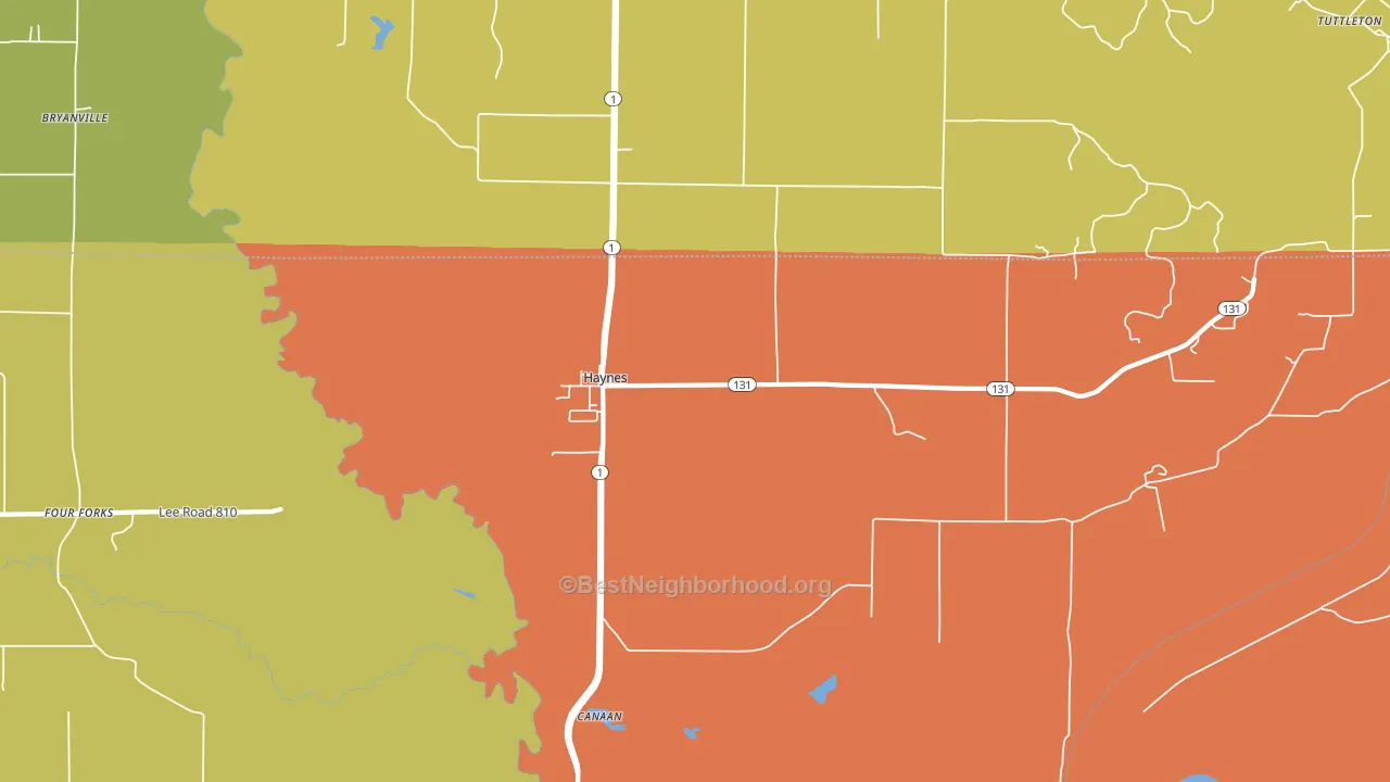 72341, AR block-group voter-turnout map