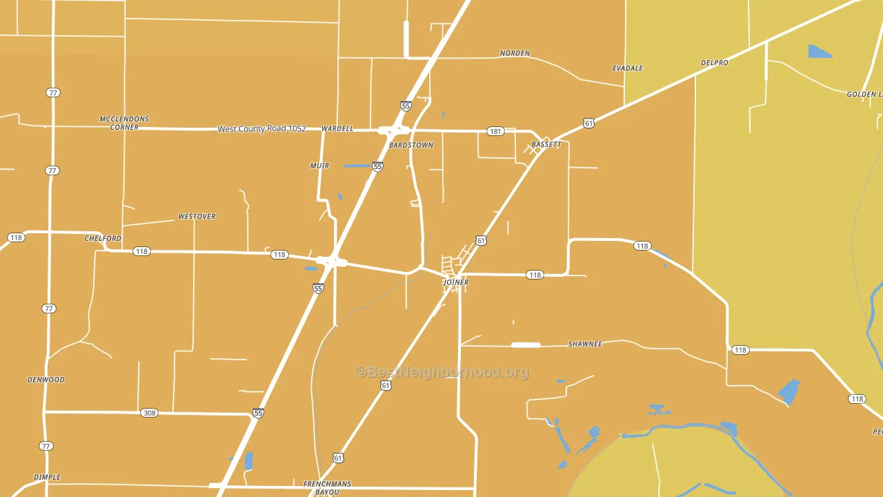 72350, AR block-group voter-turnout map