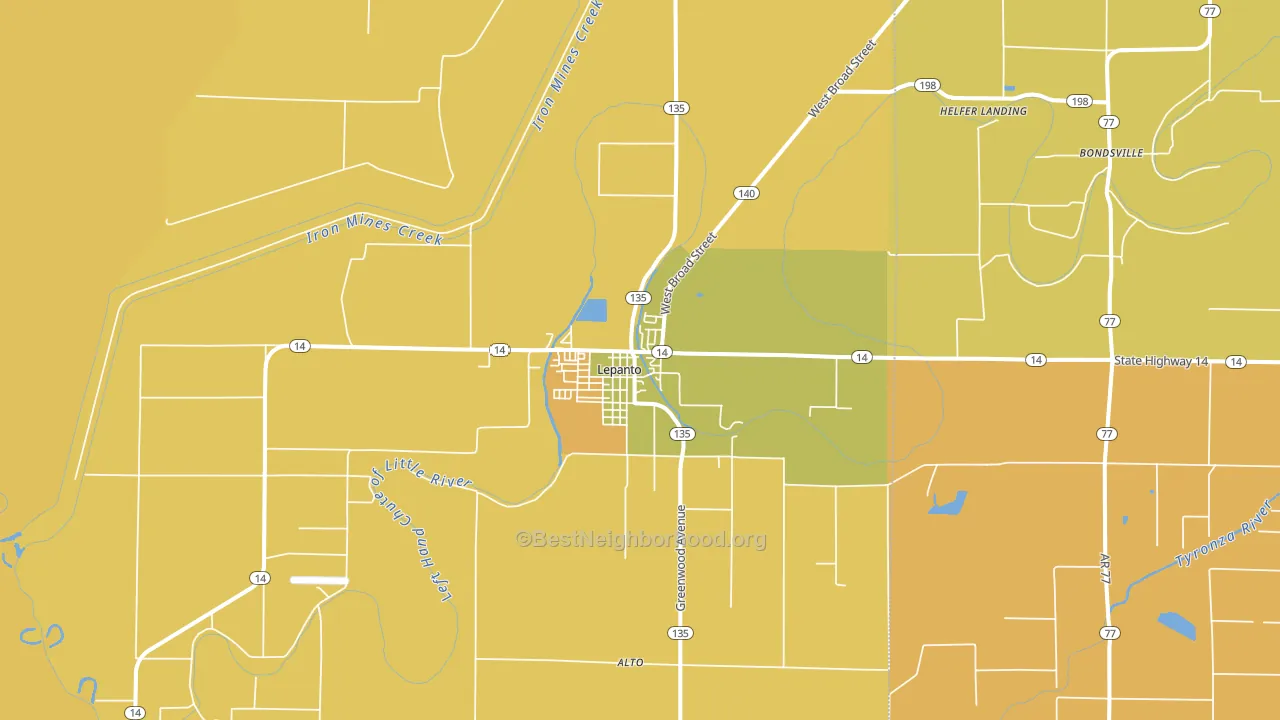 72354, AR block-group voter-turnout map