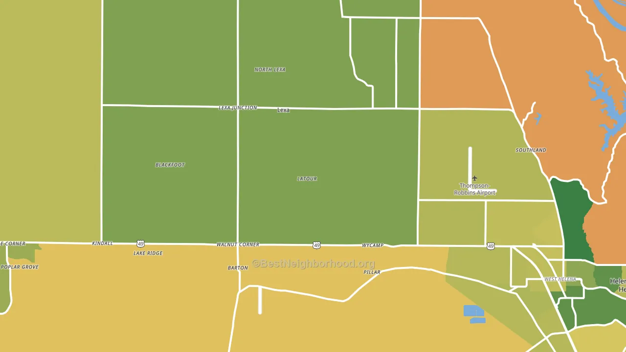 72355, AR block-group voter-turnout map