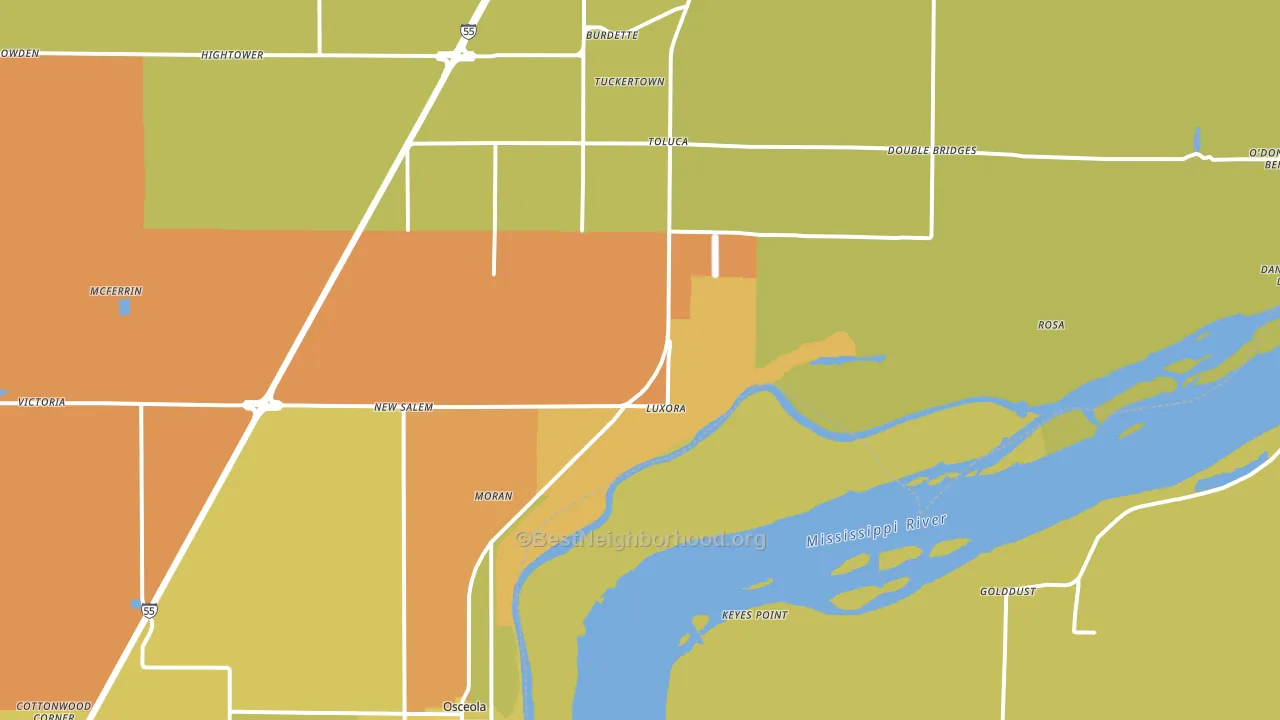 72358, AR block-group voter-turnout map