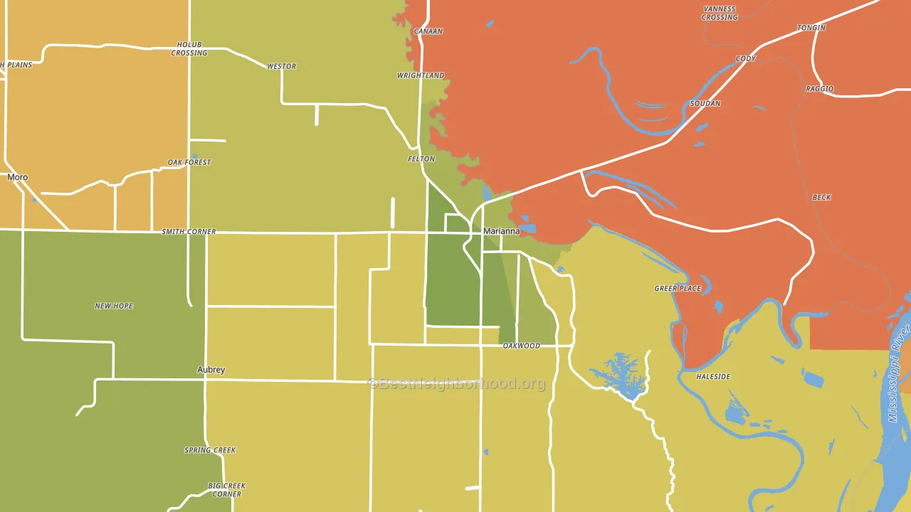 72360, AR block-group voter-turnout map