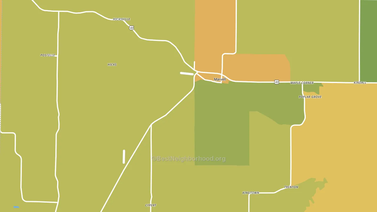 72366, AR block-group voter-turnout map