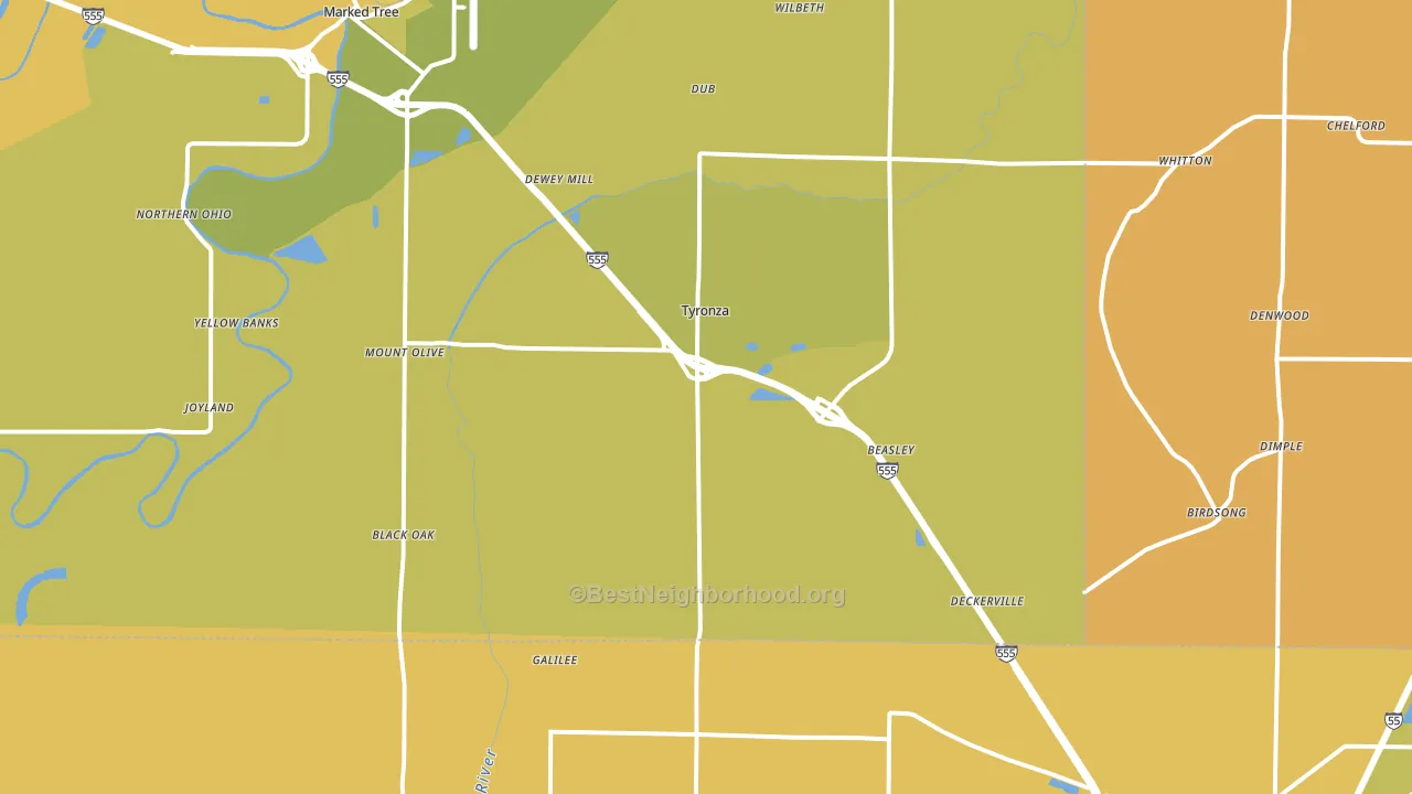 72386, AR block-group voter-turnout map