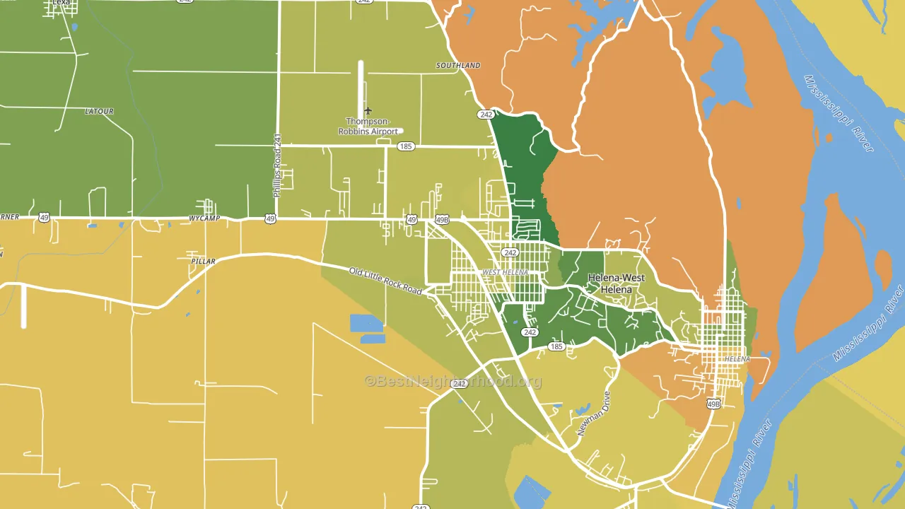 72390, AR block-group voter-turnout map