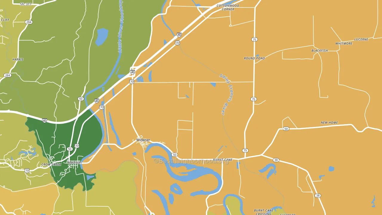 72394, AR block-group voter-turnout map