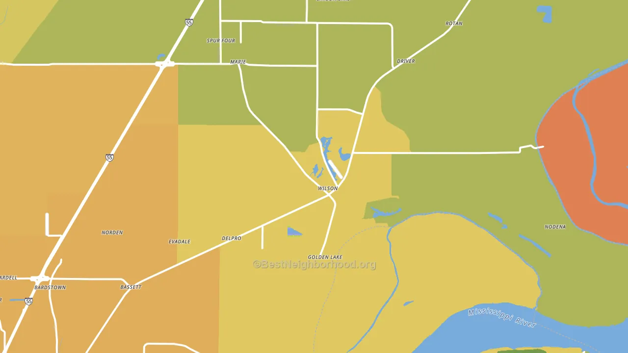 72395, AR block-group voter-turnout map