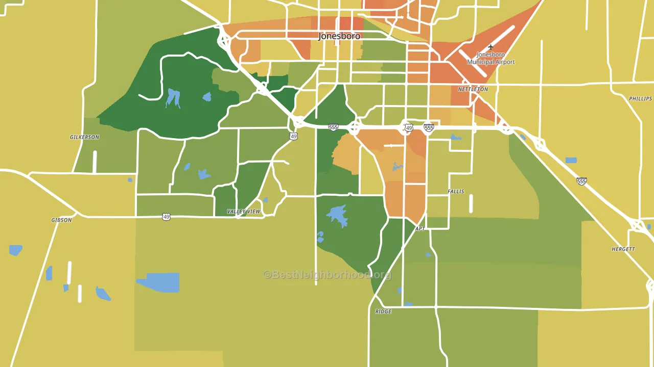 72404, AR block-group voter-turnout map