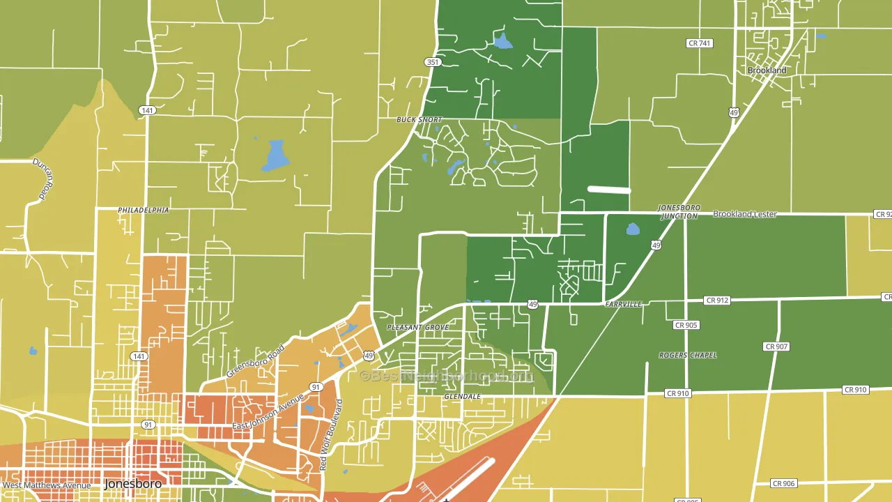 72405, AR block-group voter-turnout map