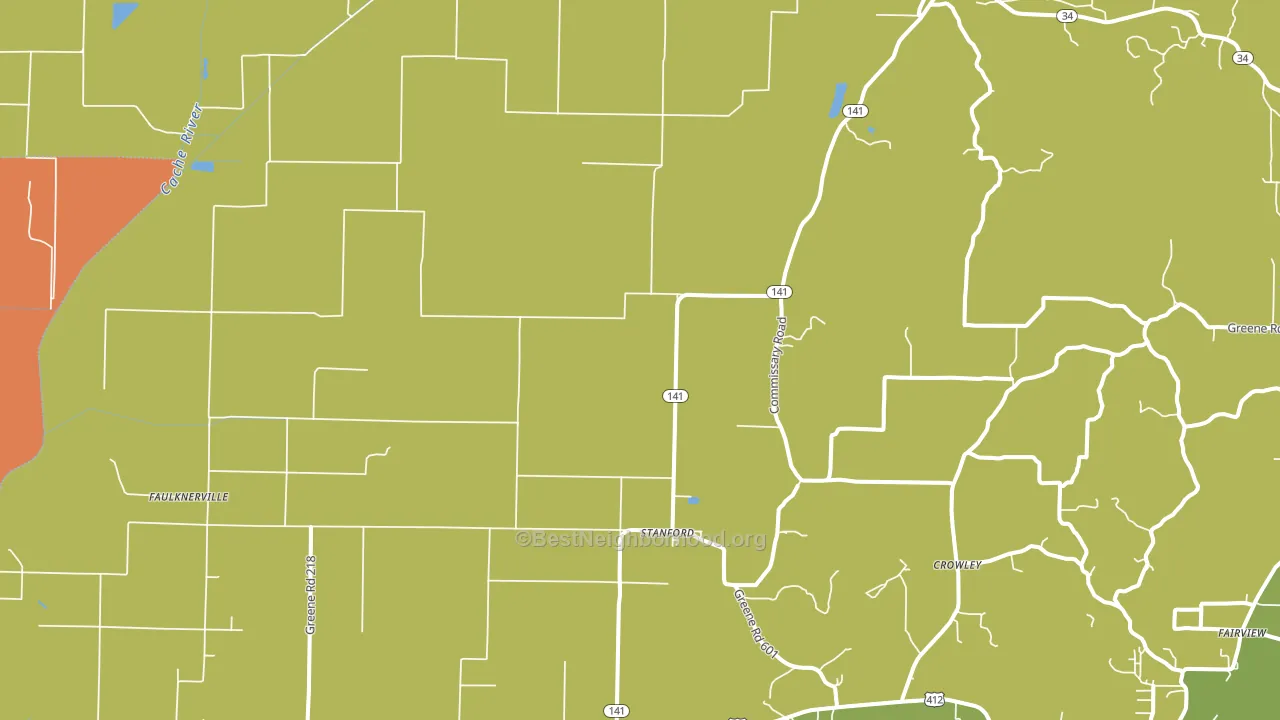72412, AR block-group voter-turnout map