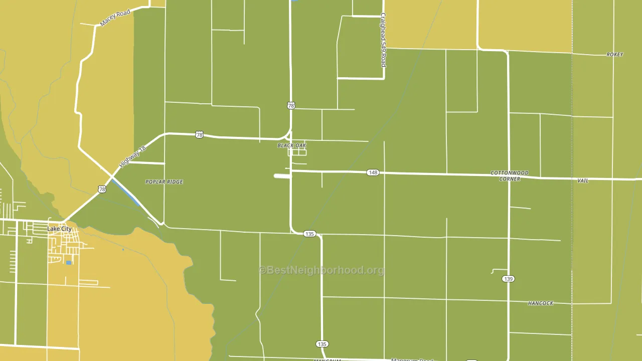 72414, AR block-group voter-turnout map