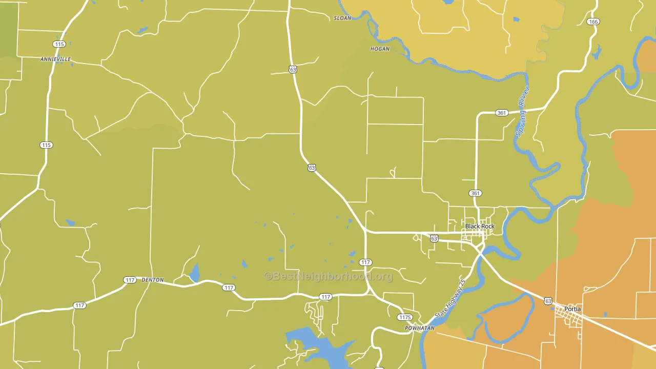 72415, AR block-group voter-turnout map