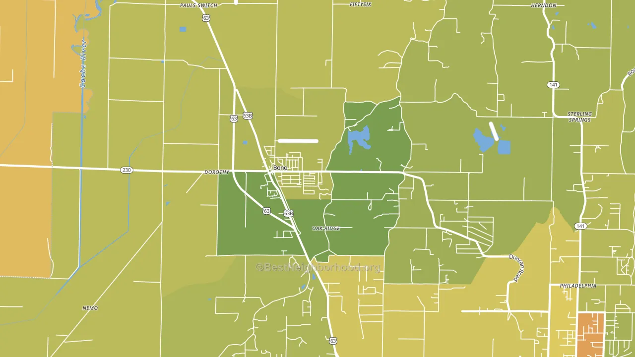 72416, AR block-group voter-turnout map