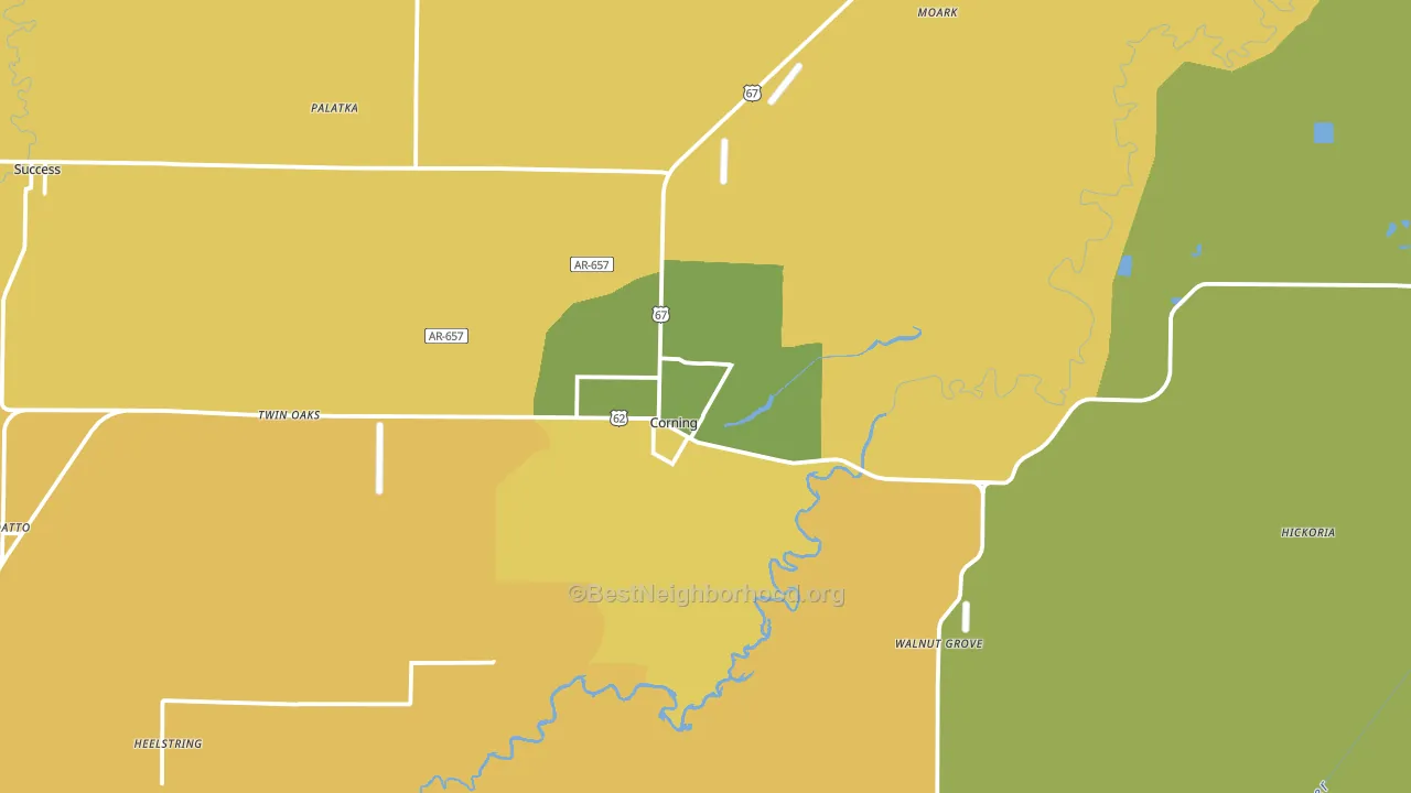 72422, AR block-group voter-turnout map