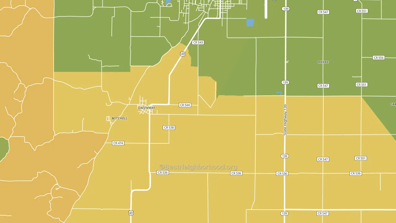 72430, AR block-group voter-turnout map