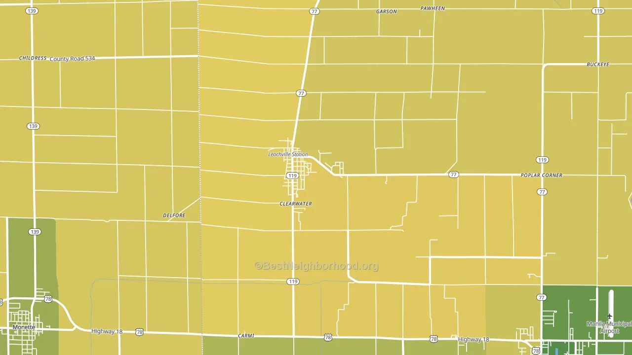72438, AR block-group voter-turnout map